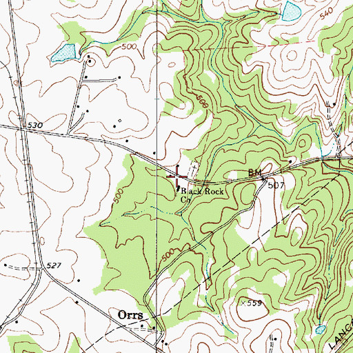 Topographic Map of Black Rock School (historical), SC