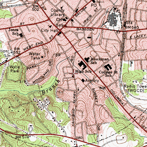 Topographic Map of Brooklyn African Methodist Episcopal Church, SC