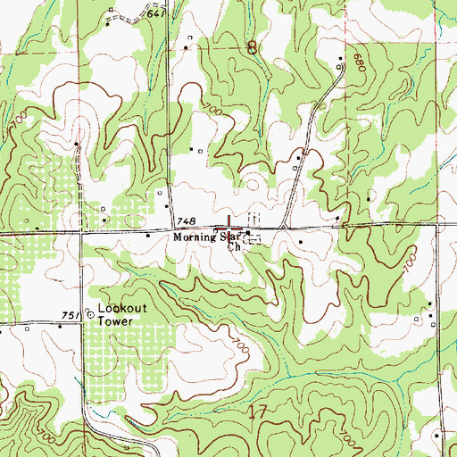 Topographic Map of Morning Star Church, AL