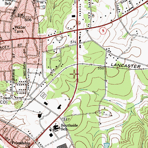 Topographic Map of Chester Mall Shopping Center, SC