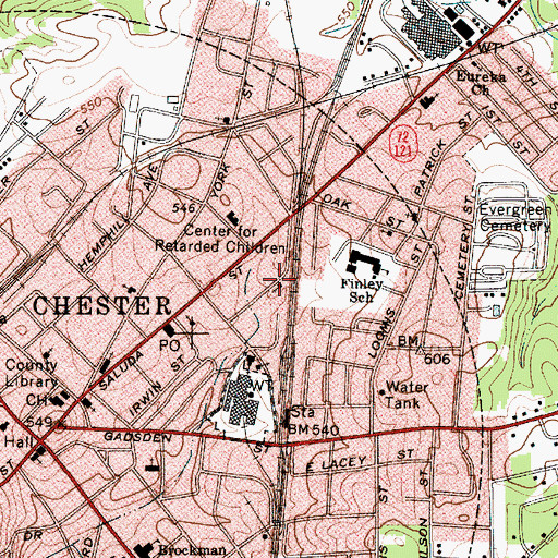 Topographic Map of Church of God, SC