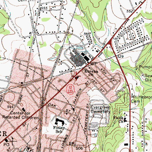 Topographic Map of Church of God, SC