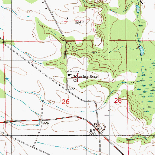 Topographic Map of Morning Star School, AL