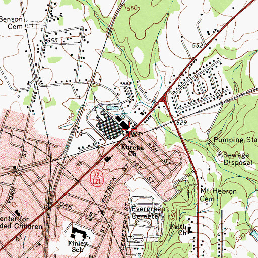 Topographic Map of Eureka Mills, SC