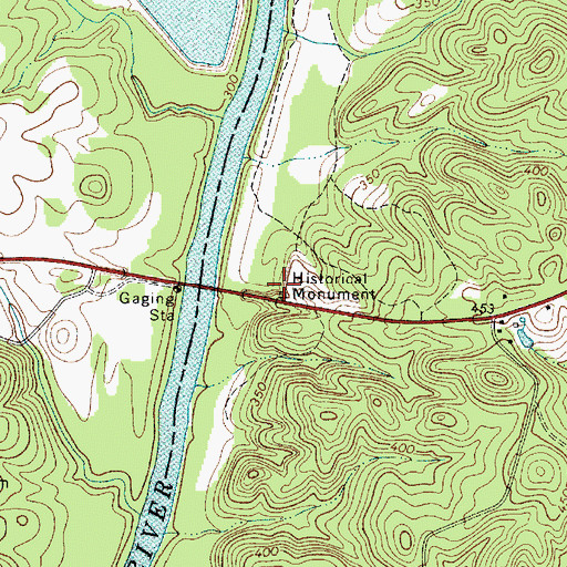 Topographic Map of Fish Dam Battleground Monument, SC