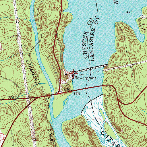 Topographic Map of Fishing Creek Power Plant, SC