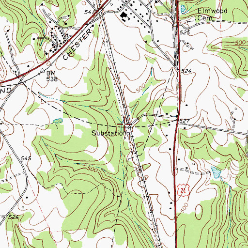 Topographic Map of Fort Lawn Elementary School, SC