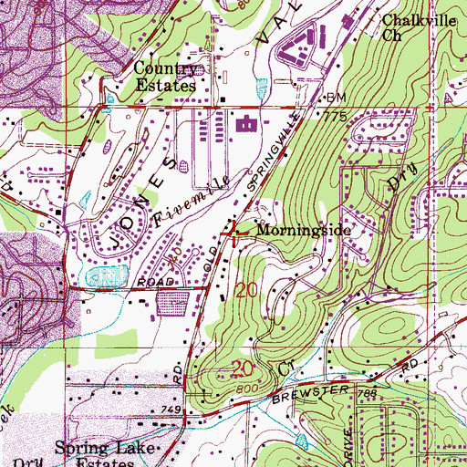 Topographic Map of Morningside, AL