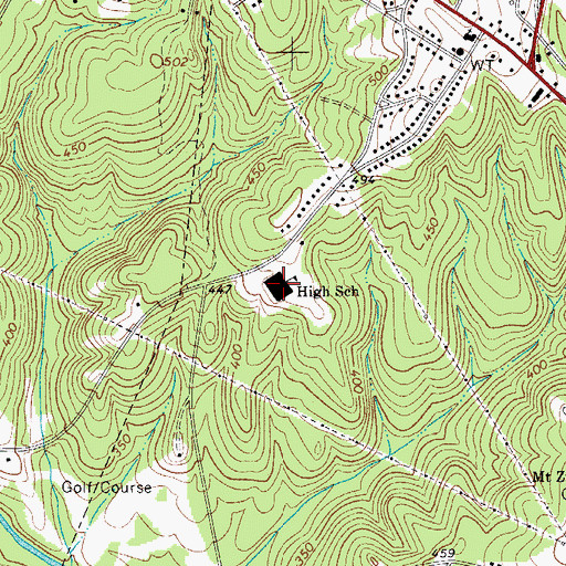 Topographic Map of Great Falls High School, SC