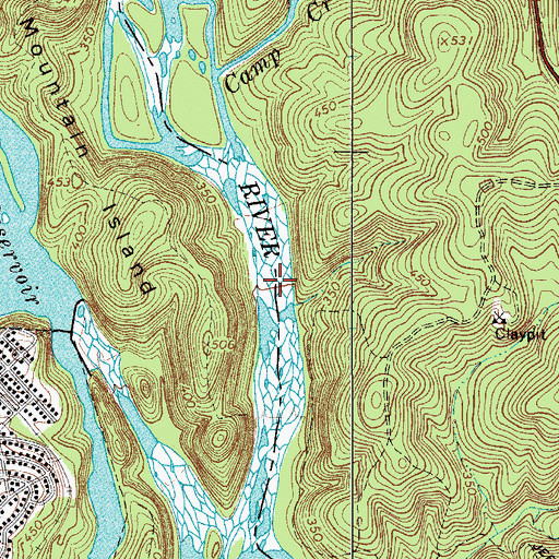 Topographic Map of Great Falls of Catawba, SC