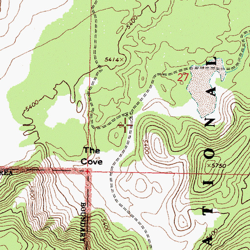 Topographic Map of The Cove, AZ
