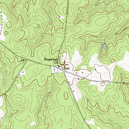 Topographic Map of Hopewell School (historical), SC
