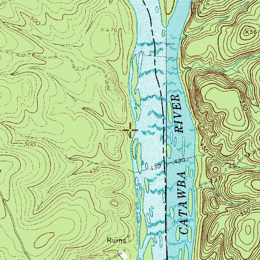 Topographic Map of Landsford Canal State Park, SC
