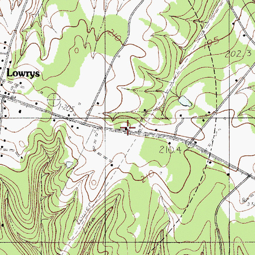 Topographic Map of Lowryville School (historical), SC