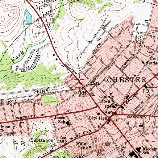 Topographic Map of Mount Olive Baptist Church (historical), SC
