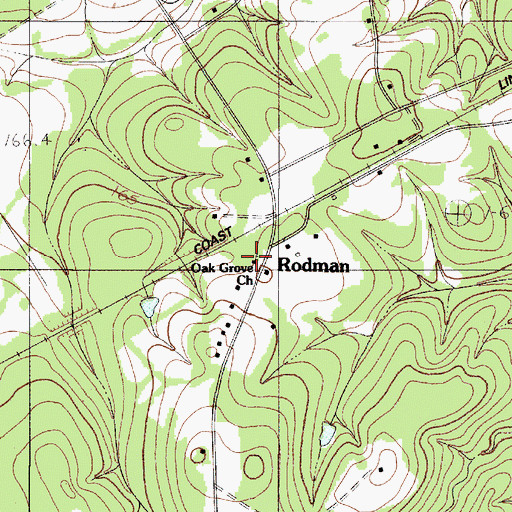 Topographic Map of Oak Grove Church, SC