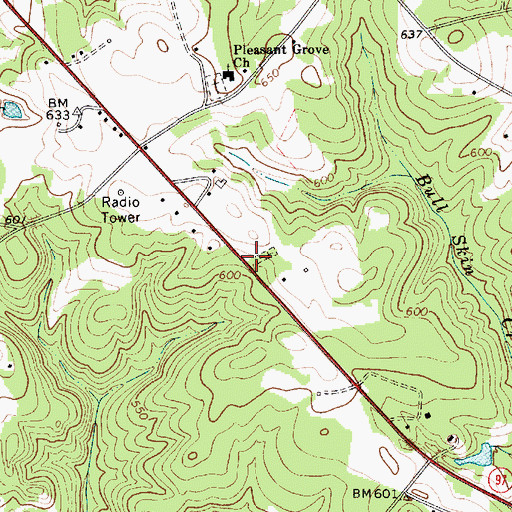 Topographic Map of Oliver Church (historical), SC