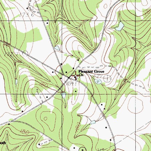 Topographic Map of Pleasant Grove Church, SC