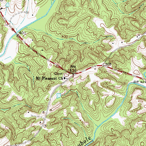 Topographic Map of Pleasant Hill Church (historical), SC