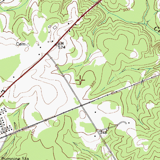 Topographic Map of Quail Hollow, SC