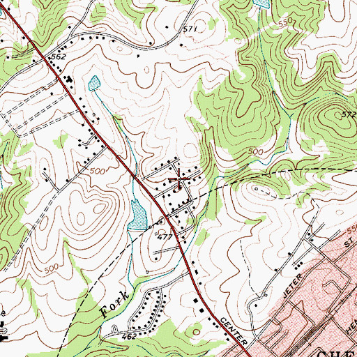 Topographic Map of Rolling Hills Estates, SC