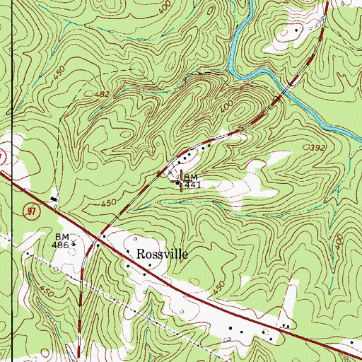Topographic Map of Rossville Church, SC