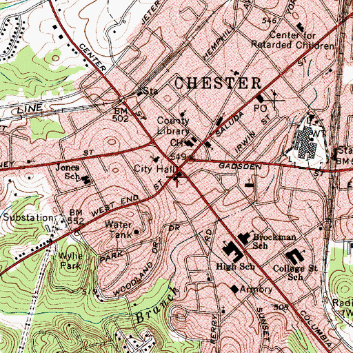 Topographic Map of Saint Josephs Catholic Church, SC