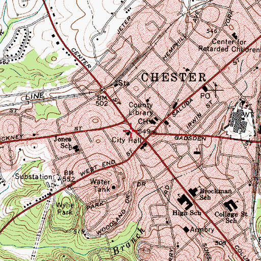 Topographic Map of Saint Marks Episcopal Church, SC