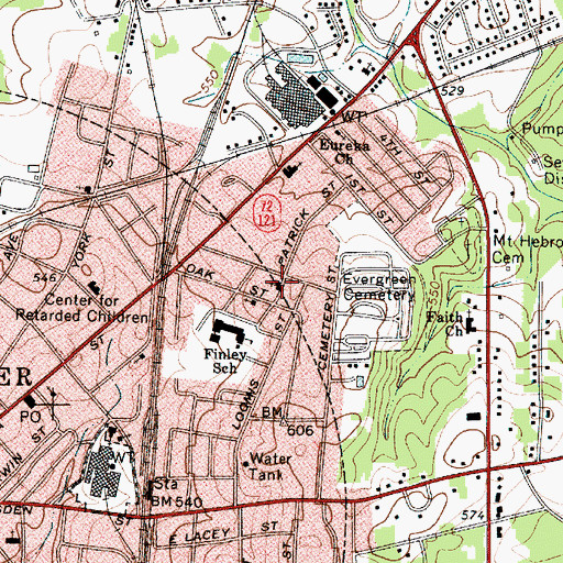 Topographic Map of Sanctified Church, SC