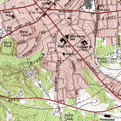 Topographic Map of Second Wilson Baptist Church, SC