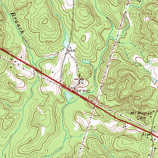 Topographic Map of Seeleys Creek School (historical), SC
