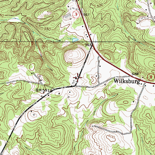 Topographic Map of Wilksburg Baptist Church, SC