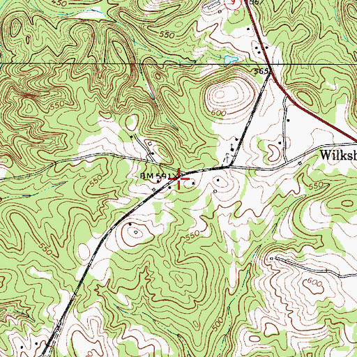 Topographic Map of Wilksburg School (historical), SC