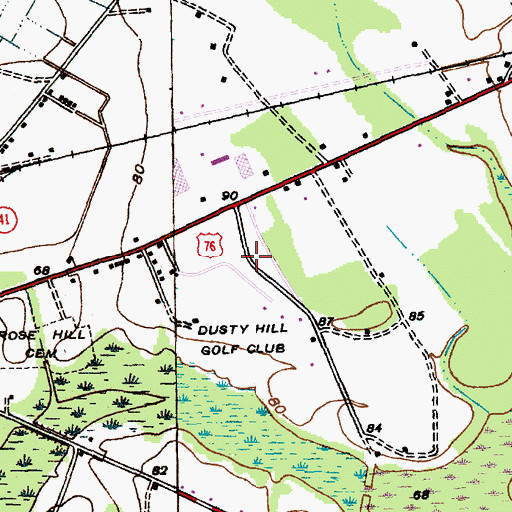 Topographic Map of Country Club Estates, SC