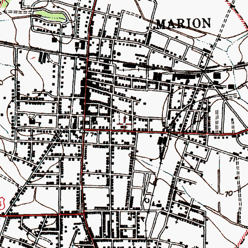 Topographic Map of First United Methodist Church, SC