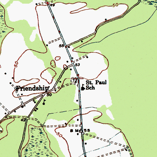 Topographic Map of Friendship Church, SC