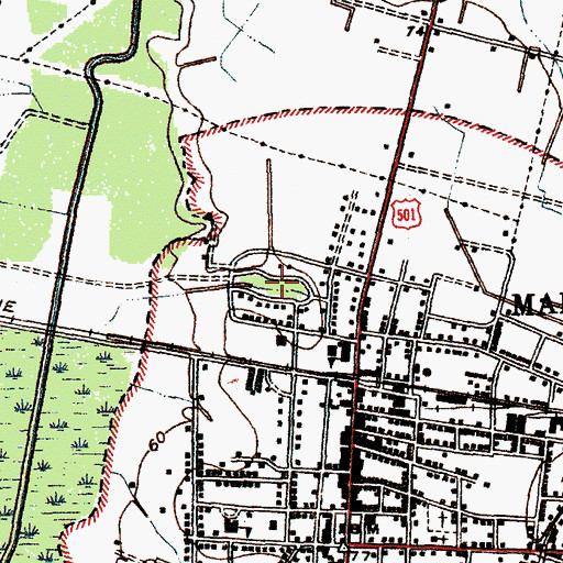 Topographic Map of Harmon Park, SC
