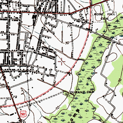 Topographic Map of Johnakin Middle School, SC