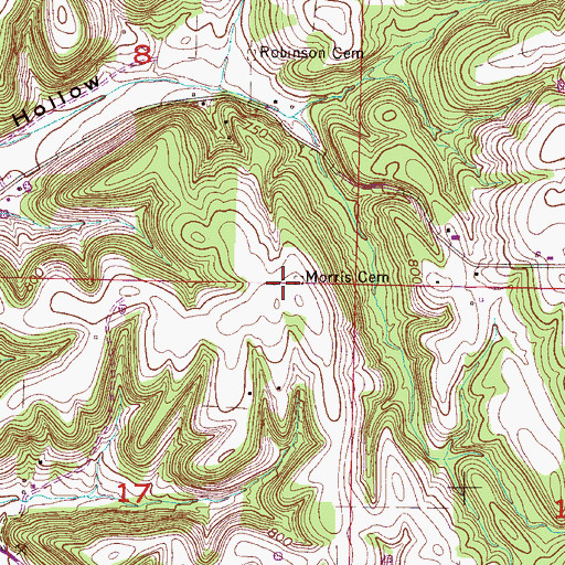 Topographic Map of Morris Cemetery, AL