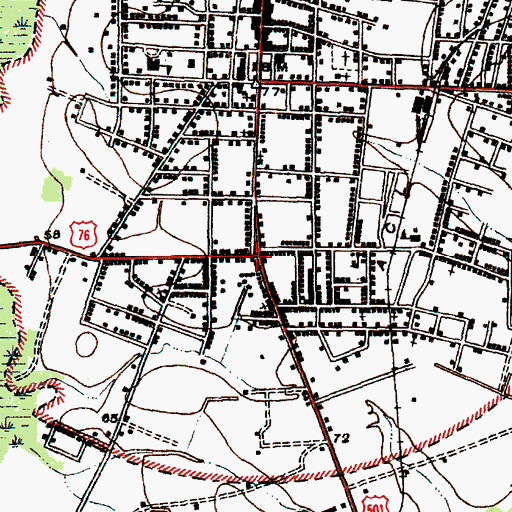 Topographic Map of Marion County Jail, SC