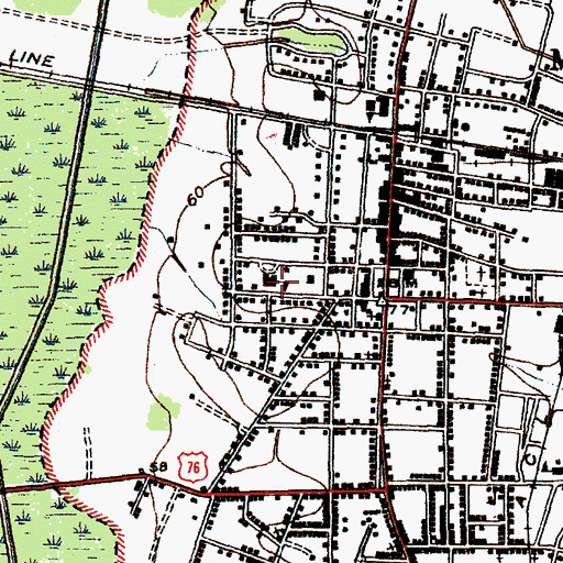 Topographic Map of Marion Elementary School, SC