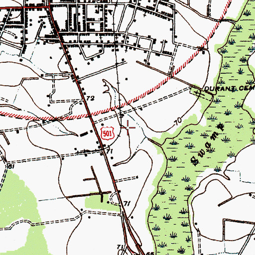 Topographic Map of Marion High School, SC