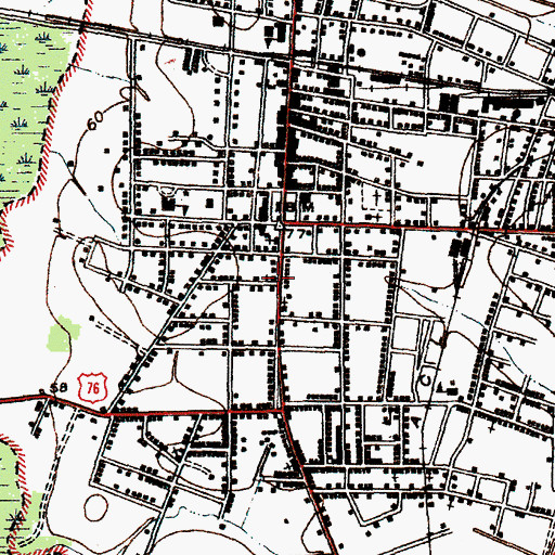 Topographic Map of Marion Presbyterian Church, SC