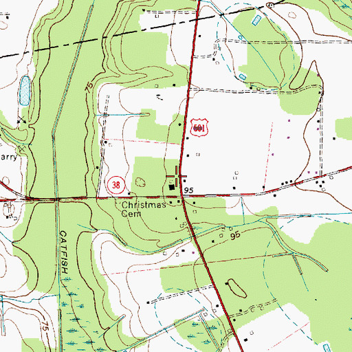 Topographic Map of Meadow Hill School (historical), SC