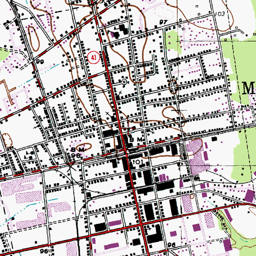 Topographic Map of Mullins Branch Marion County Library, SC