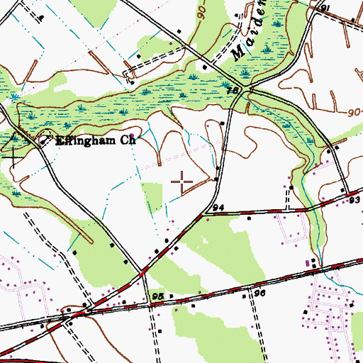 Topographic Map of Mullins High School, SC