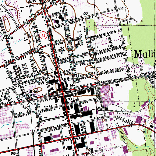 Topographic Map of Mullins Presbyterian Church, SC
