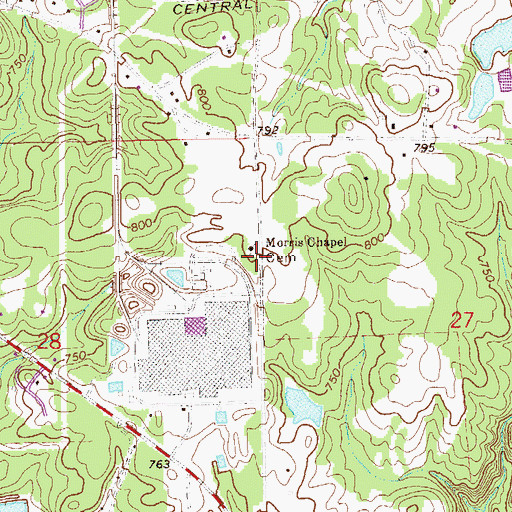 Topographic Map of Morris Chapel Cemetery, AL