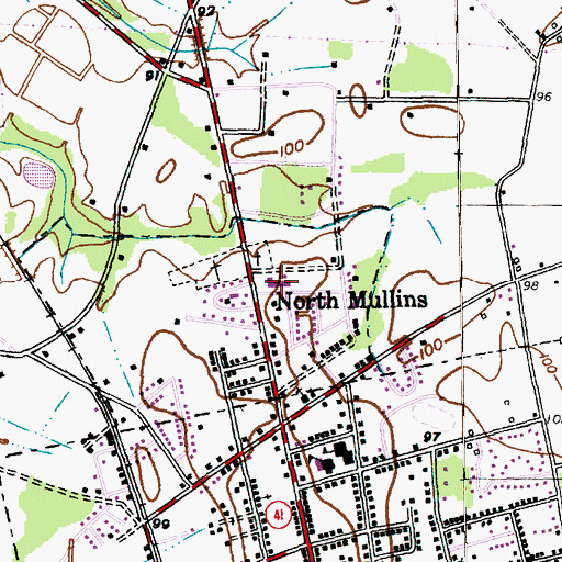 Topographic Map of North Mullins Primary School, SC