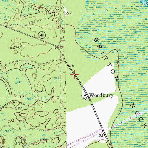 Topographic Map of Oak Grove Church (historical), SC